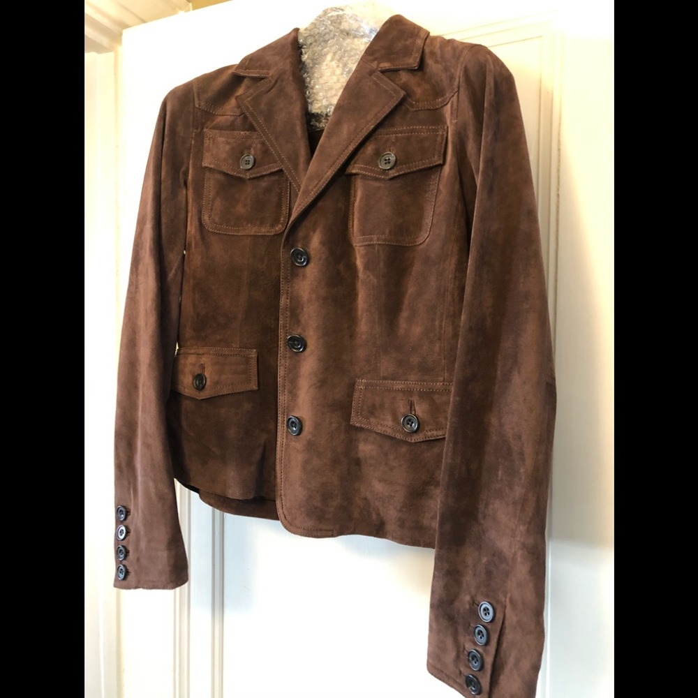 Eddie Bauer Seattle Suede Washable Jacket Brown
